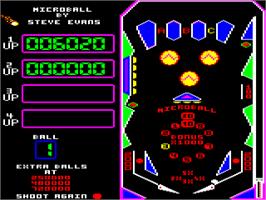Title screen of Microball on the Acorn Electron.