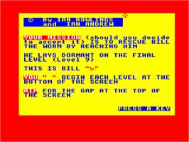 Title screen of Mined Out on the Acorn Electron.