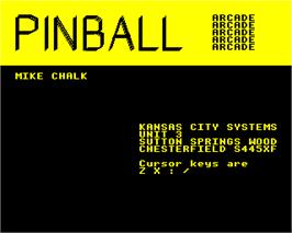 Title screen of Pinball Arcade on the Acorn Electron.