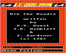 Title screen of Rik The Roadie on the Acorn Electron.