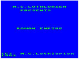 Title screen of Roman Empire on the Acorn Electron.