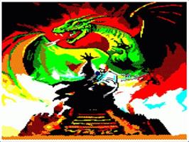 Title screen of Sorcerer Of Claymorgue Castle on the Acorn Electron.
