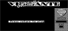 Title screen of Subway Vigilante on the Acorn Electron.