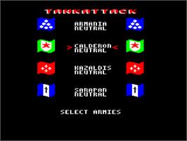 Title screen of Tank Attack on the Acorn Electron.