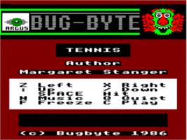 Title screen of Tennis on the Acorn Electron.