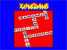Title screen of Xanagrams on the Acorn Electron.