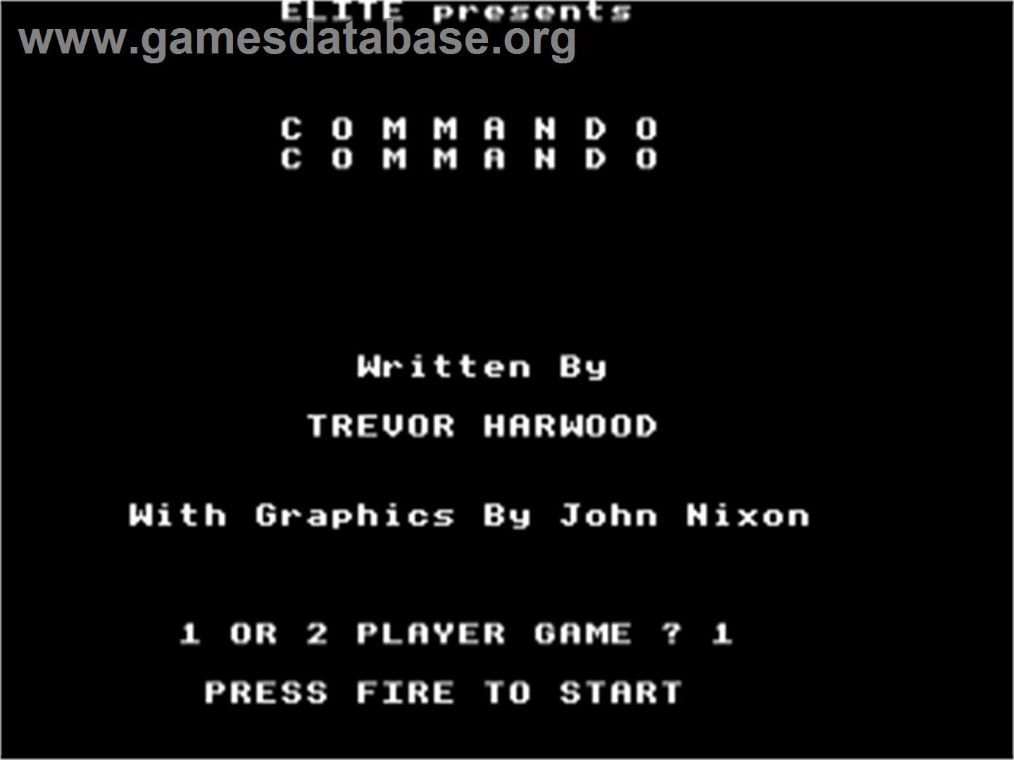 Commando - Acorn Electron - Artwork - Title Screen