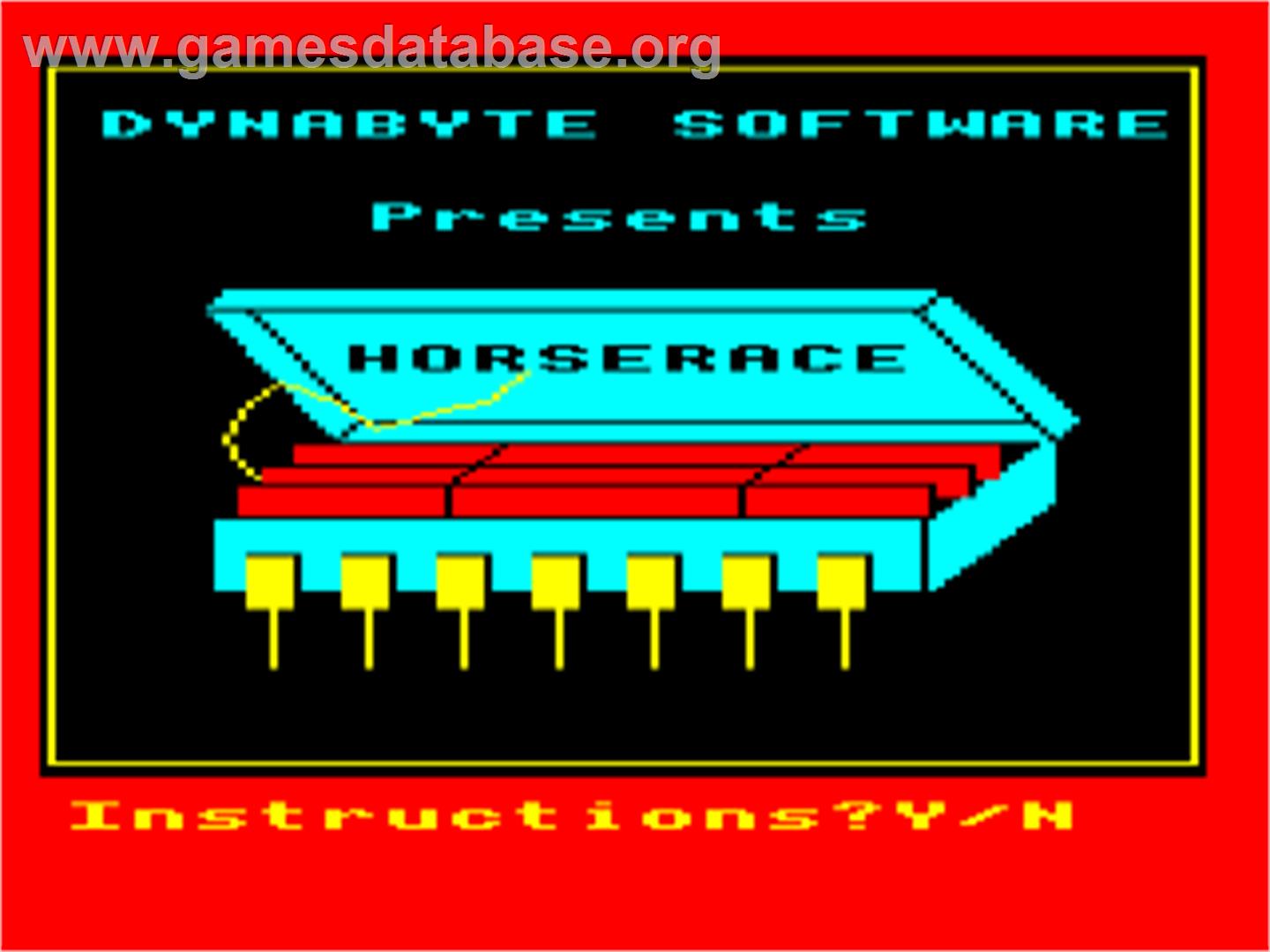 Horse Race - Acorn Electron - Artwork - Title Screen