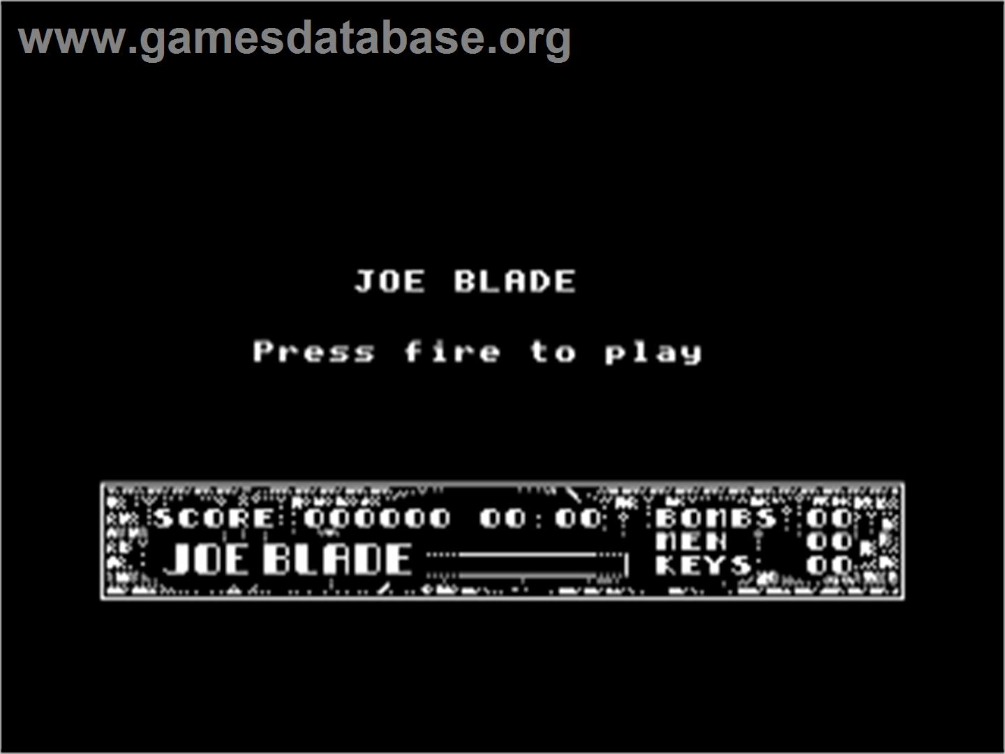 Joe Blade - Acorn Electron - Artwork - Title Screen