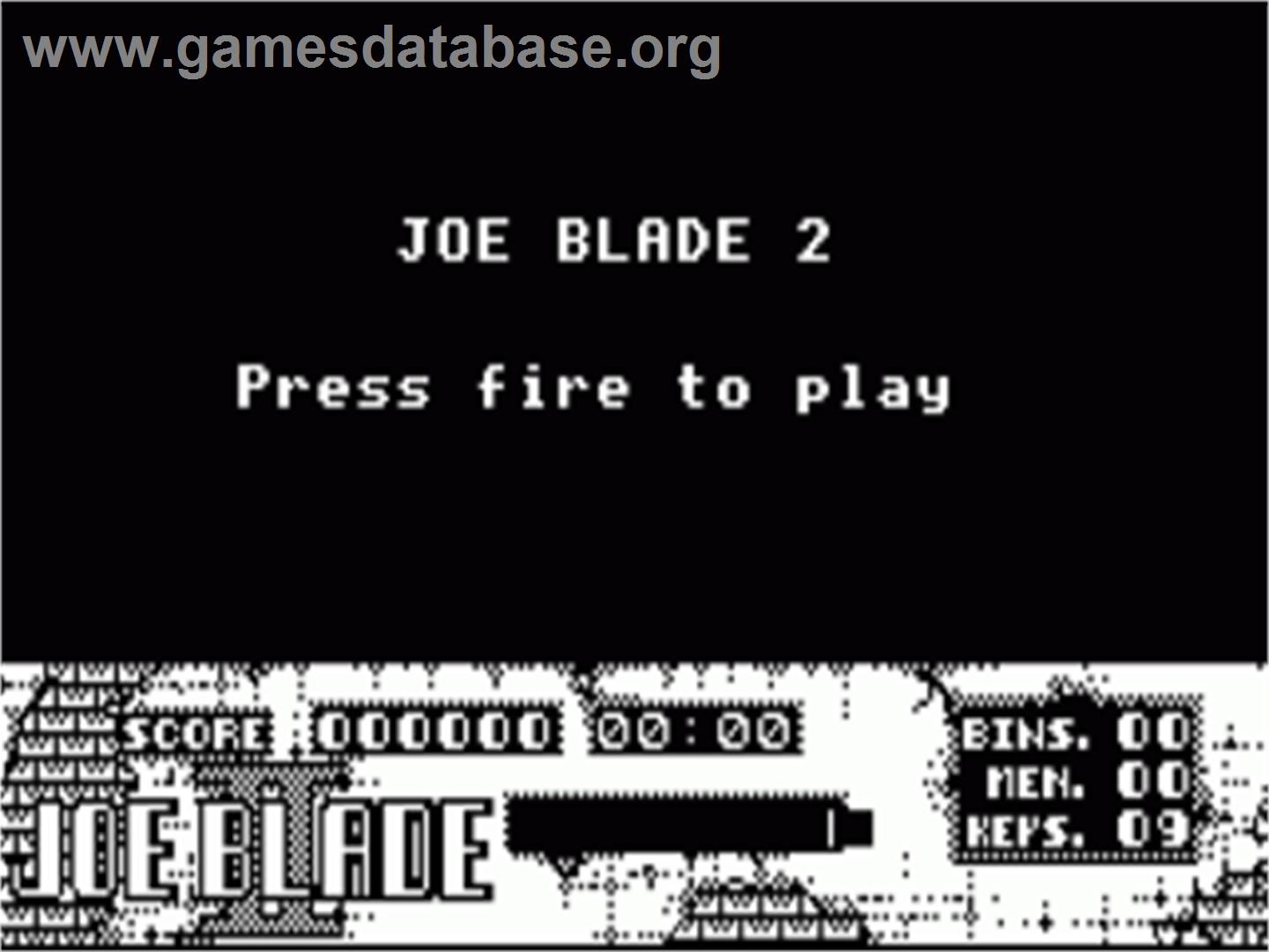 Joe Blade 2 - Acorn Electron - Artwork - Title Screen