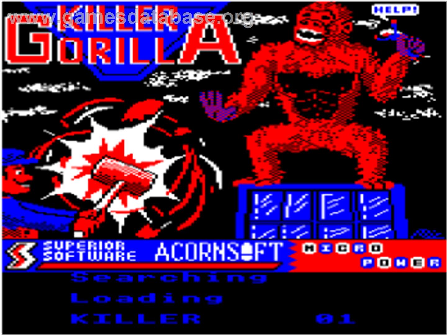 Killer Gorilla - Acorn Electron - Artwork - Title Screen