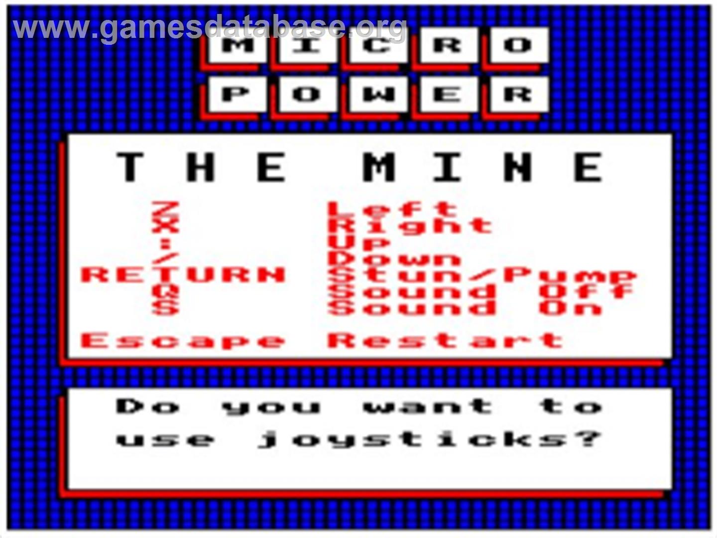 Mine, The - Acorn Electron - Artwork - Title Screen