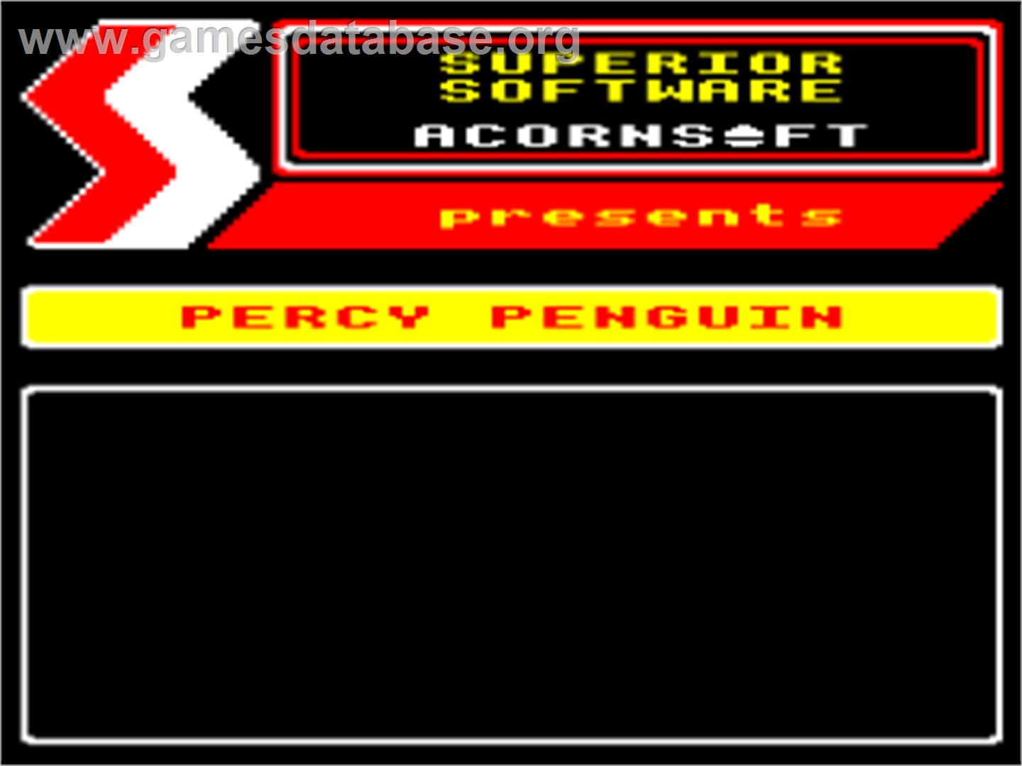 Percy Penguin - Acorn Electron - Artwork - Title Screen