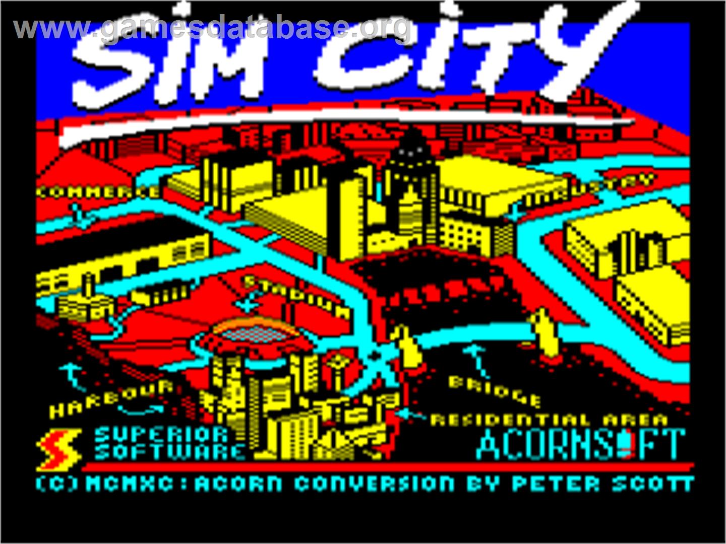 Sim City - Acorn Electron - Artwork - Title Screen