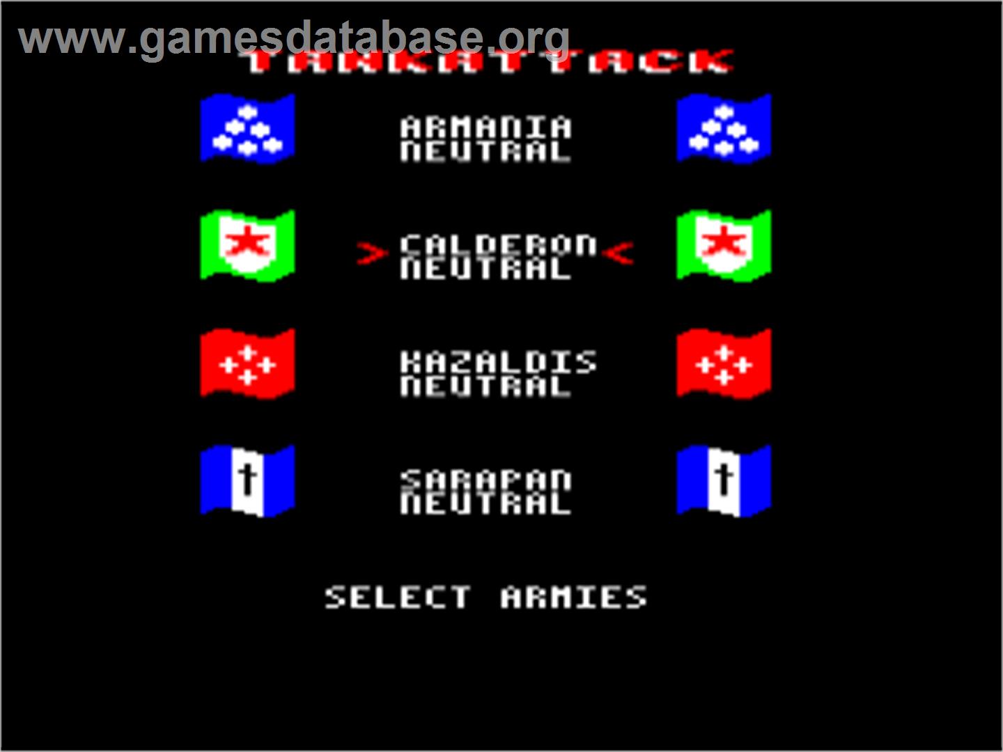 Tank Attack - Acorn Electron - Artwork - Title Screen