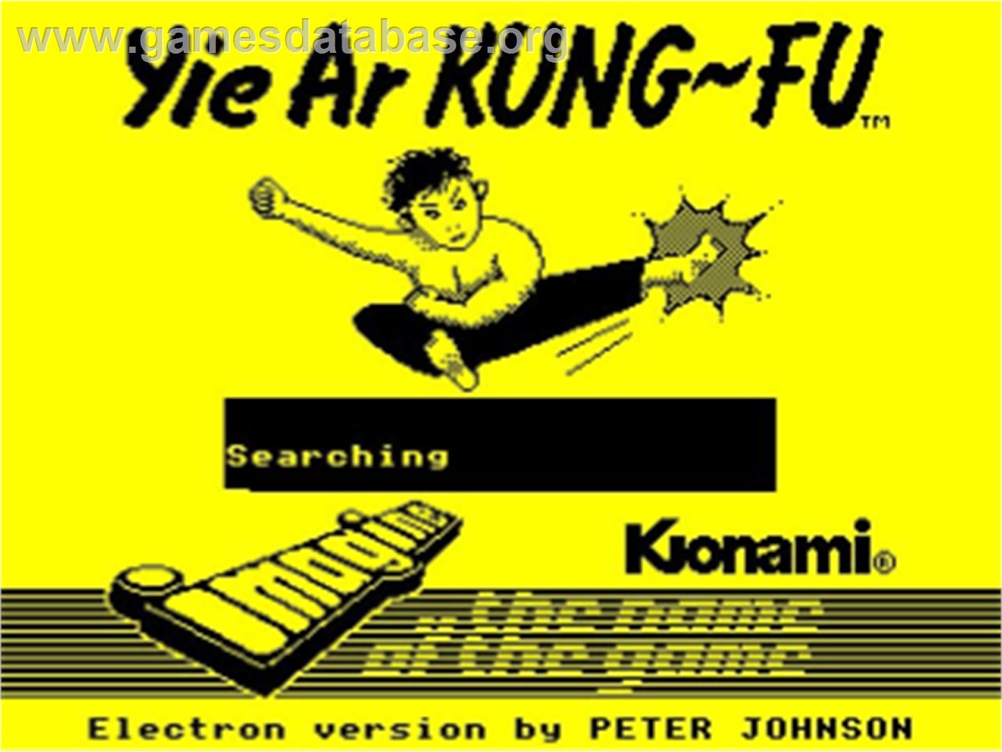 Yie Ar Kung-Fu - Acorn Electron - Artwork - Title Screen