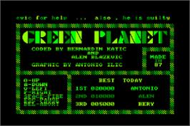 Box cover for Green Planet on the Amstrad CPC.