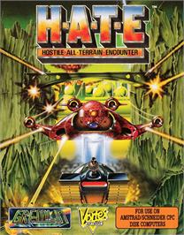 Box cover for HATE: Hostile All Terrain Encounter on the Amstrad CPC.