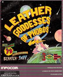 Box cover for Leather Goddesses of Phobos on the Amstrad CPC.
