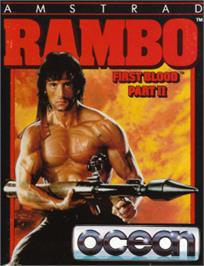 Box cover for Rambo: First Blood Part 2 on the Amstrad CPC.