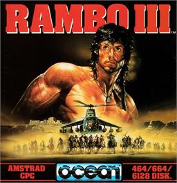 Box cover for Rambo 3 on the Amstrad CPC.