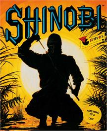 Box cover for Shinobi on the Amstrad CPC.