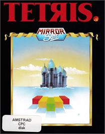 Box cover for Tetris (Mirrorsoft) on the Amstrad CPC.