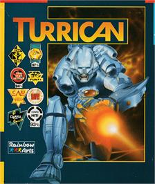 Box cover for Turrican on the Amstrad CPC.