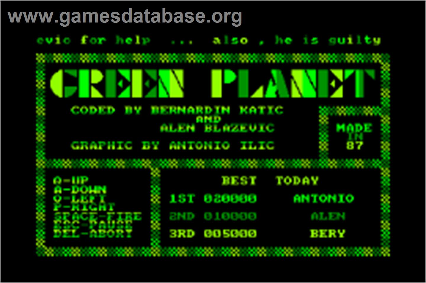 Green Planet - Amstrad CPC - Artwork - Box