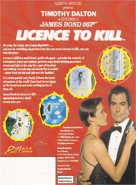 Box back cover for 007: Licence to Kill on the Amstrad CPC.