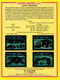 Box back cover for 20 000 Avant J.c. on the Amstrad CPC.