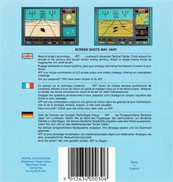 Box back cover for ATF - Advanced Tactical Fighter on the Amstrad CPC.
