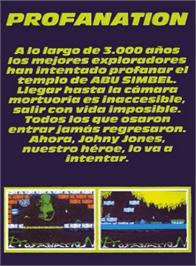 Box back cover for Abu Simbel Profanation on the Amstrad CPC.