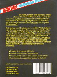 Box back cover for Action Force on the Amstrad CPC.