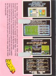 Box back cover for Adidas Championship Football on the Amstrad CPC.