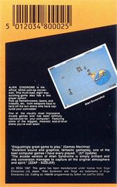 Box back cover for Alien Syndrome on the Amstrad CPC.