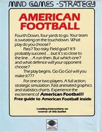 Box back cover for American Football on the Amstrad CPC.