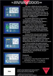 Box back cover for Armageddon Man, The on the Amstrad CPC.
