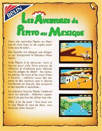 Box back cover for Aventures De Pepito Au Mexique, Les on the Amstrad CPC.