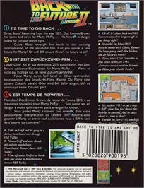 Box back cover for Back to the Future 2 on the Amstrad CPC.