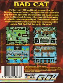 Box back cover for Bad Cat on the Amstrad CPC.
