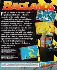 Box back cover for Bad Lands on the Amstrad CPC.