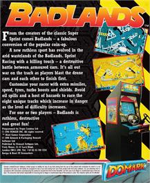 Box back cover for Badlands on the Amstrad CPC.