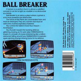 Box back cover for Ball Breaker on the Amstrad CPC.