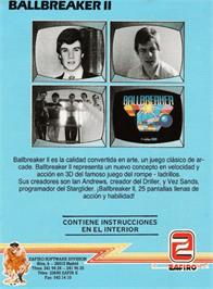 Box back cover for Ball Breaker 2 on the Amstrad CPC.