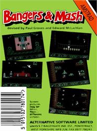 Box back cover for Bangers And Mash on the Amstrad CPC.