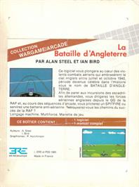 Box back cover for Battle Of Britain on the Amstrad CPC.