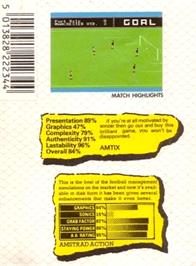Box back cover for Big League Soccer 2 on the Amstrad CPC.