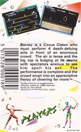 Box back cover for Bigtop Barney on the Amstrad CPC.