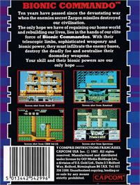 Box back cover for Bionic Commando on the Amstrad CPC.